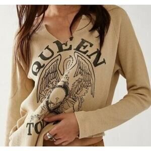 Daydreamer New Queen Thermal XS Khaki Taupe Long Sleeve Top
